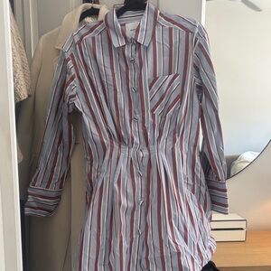 Aknvas Multicolor Striped Shirt Dress